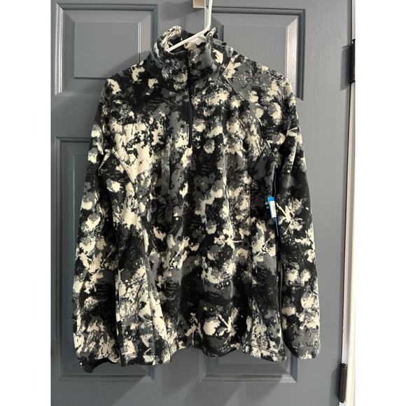 Columbia Women's Arctic Air Printed Half Zip Pullover Black/white Large Active - Picture 1 of 7